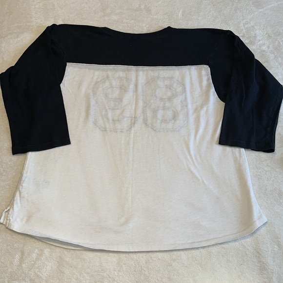 J Crew Football Navy White 83 three quarter sleeve top size  XL - Picture 12 of 14